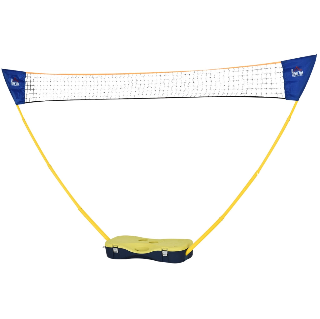 Set badminton con rete pieghevole e 4 racchette, giallo