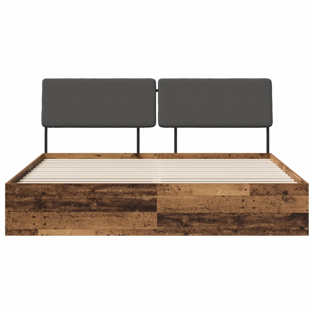 Letto matrimoniale con testiera Legno vecchio e grigio scuro 3439204