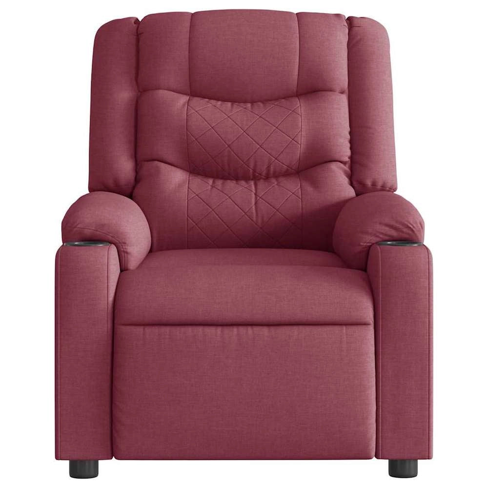 Poltrona Reclinabile in Tessuto Rosso Vino