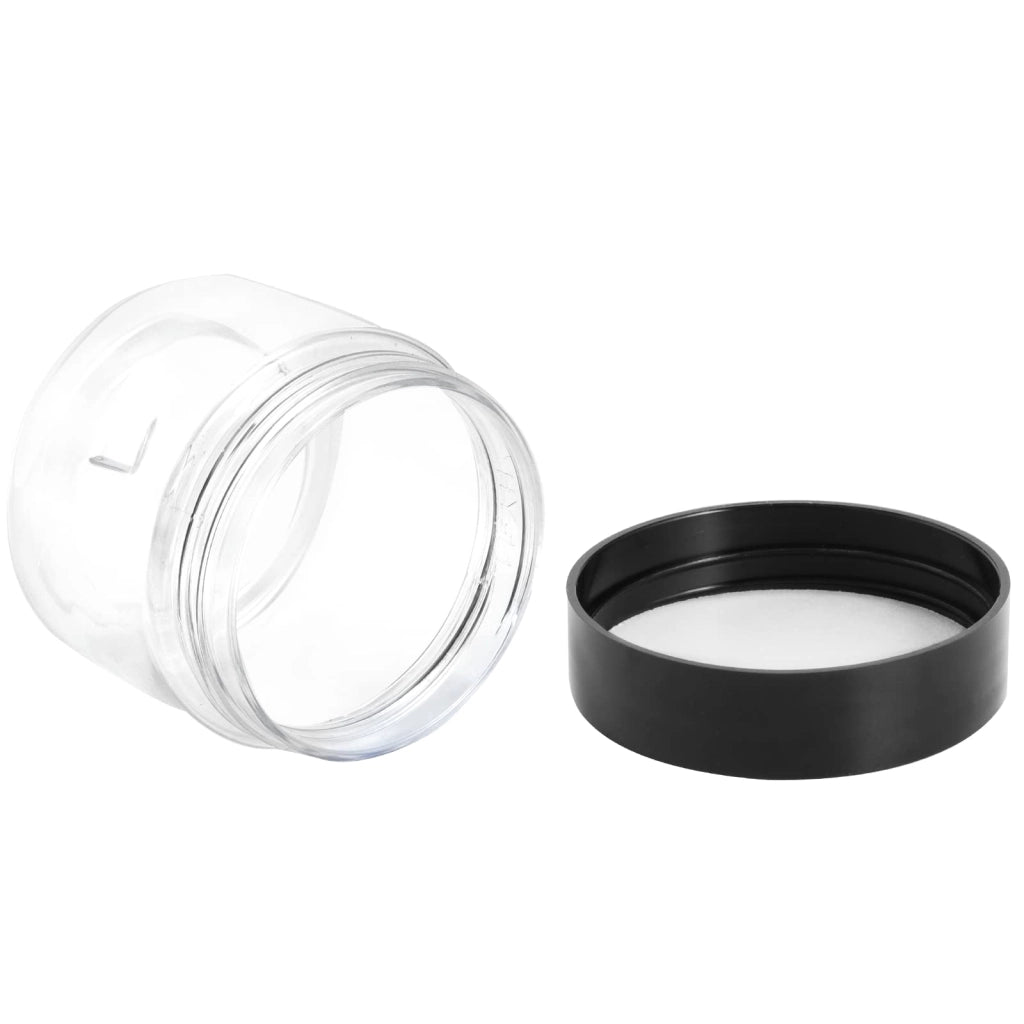 Set di contenitori in plastica trasparente da 60 ml con coperchio