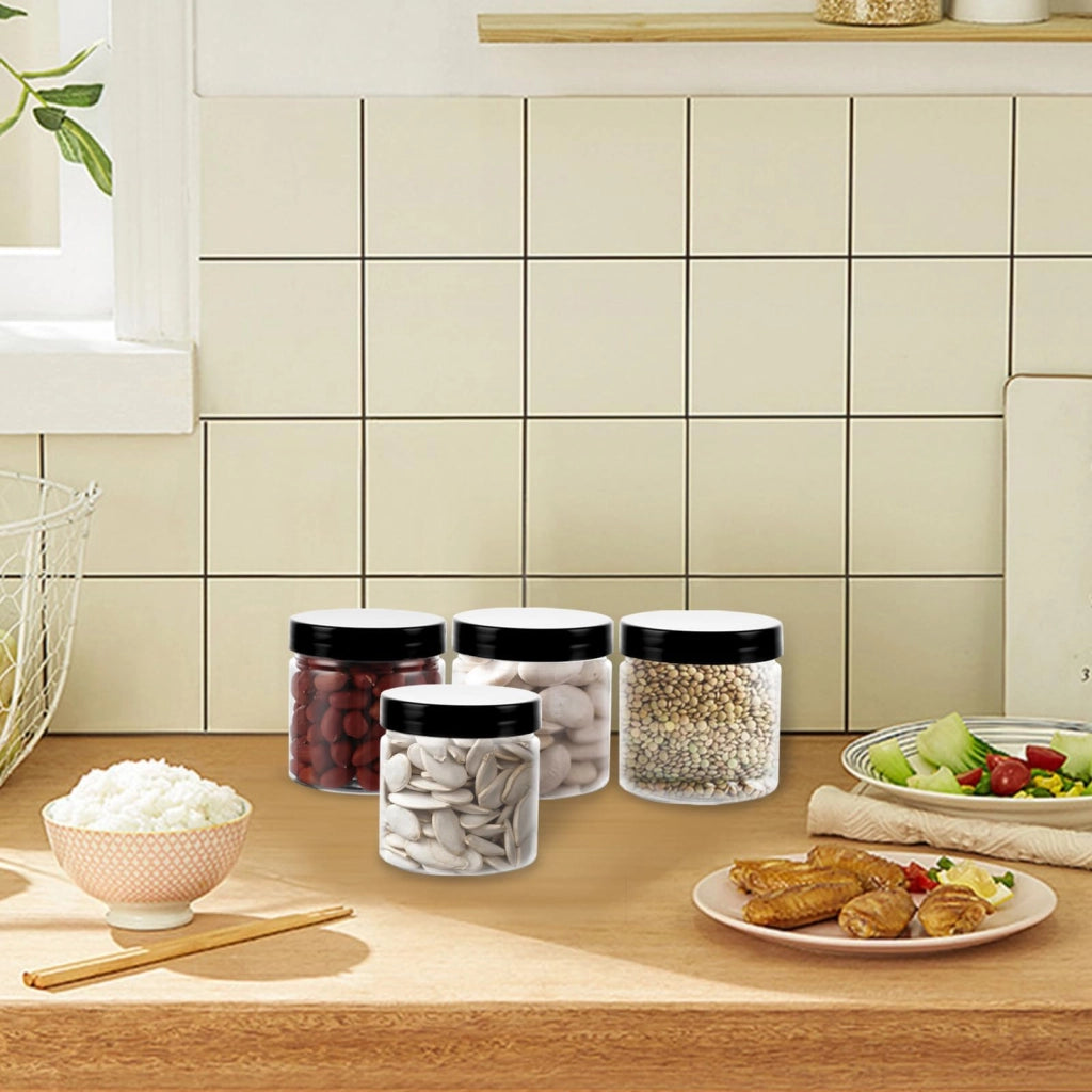 Set di 20 contenitori rotondi per alimenti, capacità 180 ml, trasparenti, in plastica