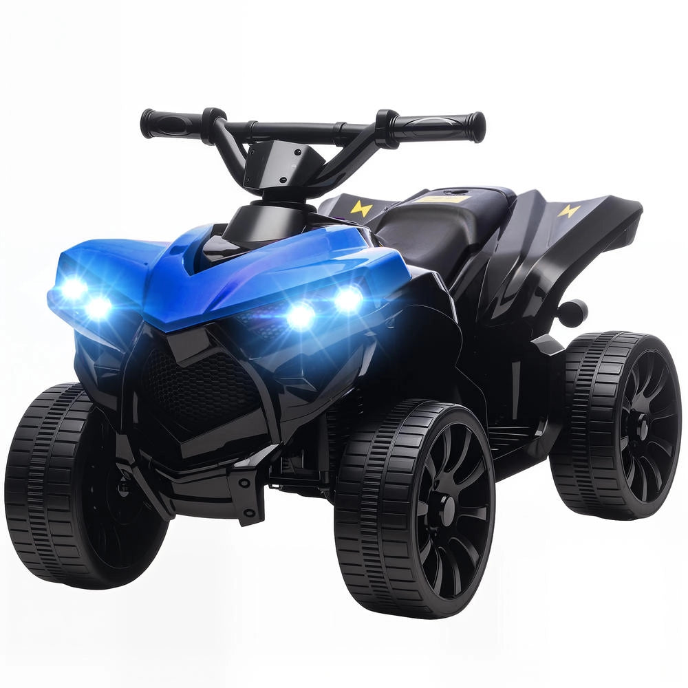 Quad Elettrico per Bambini 6V con Marcia Avanti e Retromarcia Luci LED e Musica Colore Blu Robusto e Sicuro
