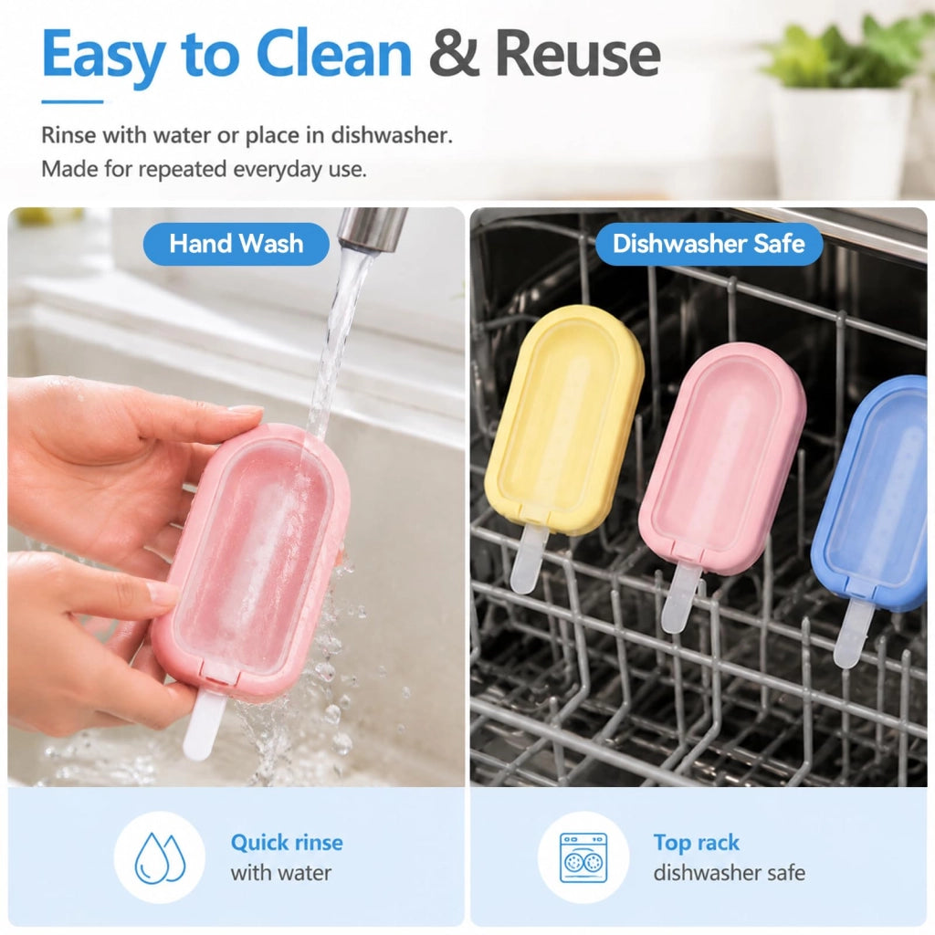 Set di 4 stampi in silicone per il ghiaccio, senza BPA, colorati