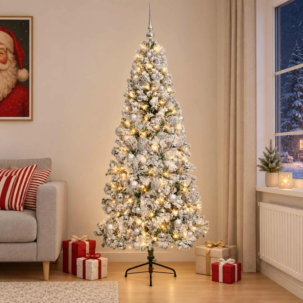 Albero di Natale artificiale con palline 210 cm 300 LED 3460913