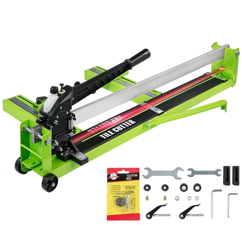 Tagliapiastrelle manuale da 1000 mm in acciaio con guida laser a infrarossi robusto per pavimenti e fai da te
