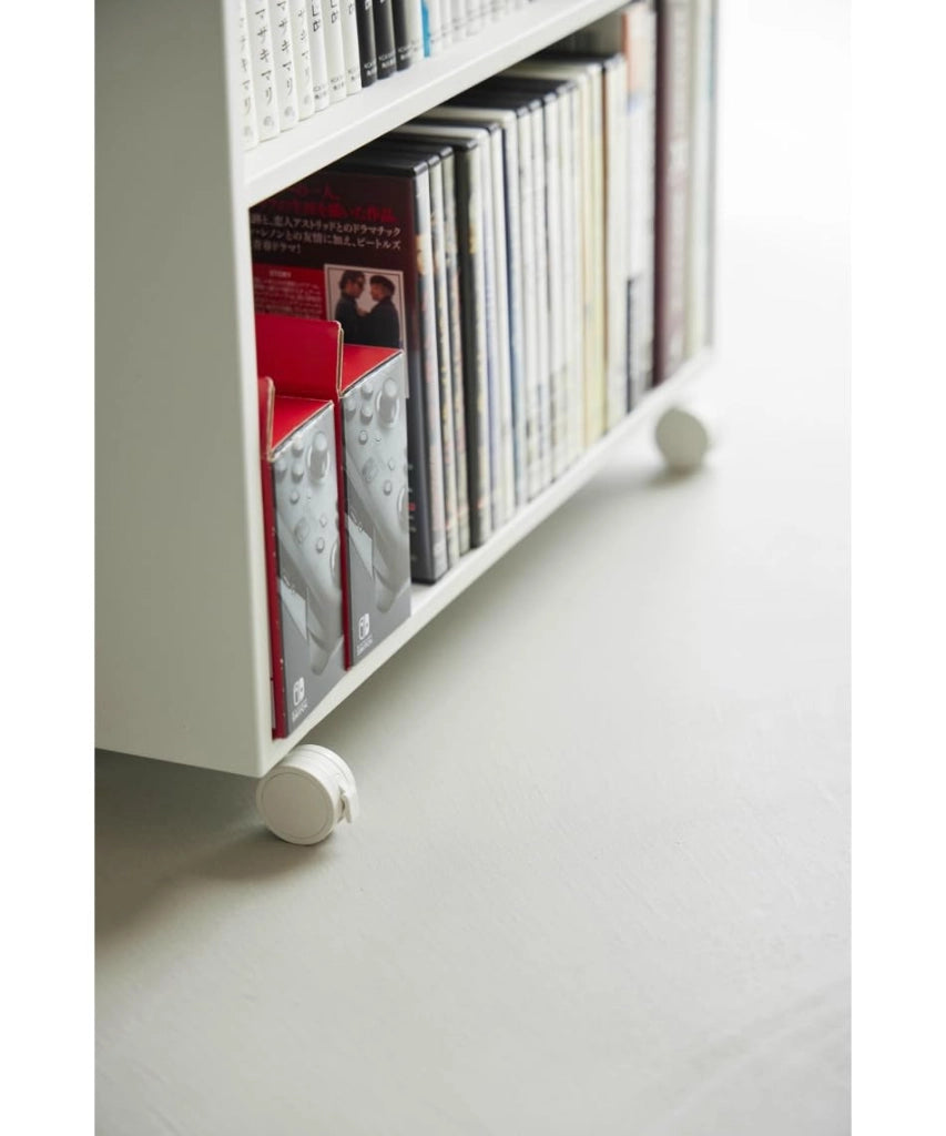 Carrello portab libri, bianco, con 3 ripiani, dimensioni 15,6 x 59 x 70 cm