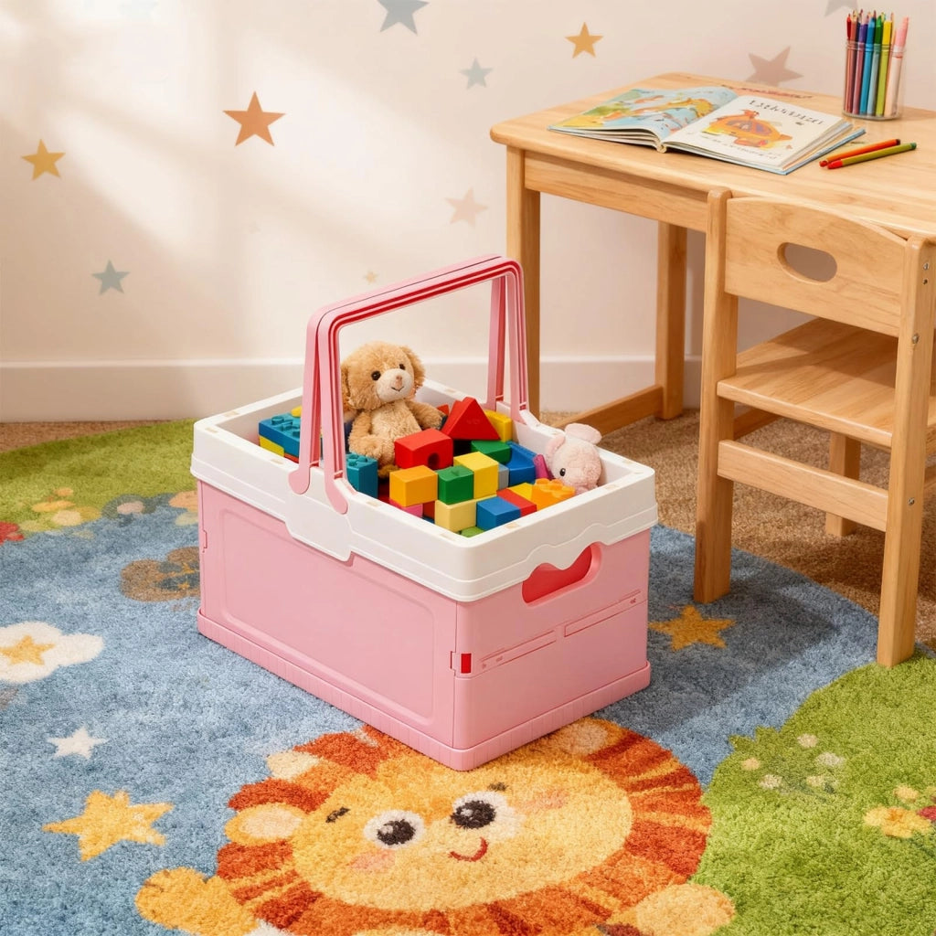 Contenitore pieghevole con coperchio, confezione da 2, dimensioni 25x17,2x14,6 cm