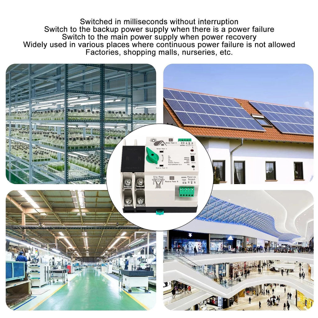 2P AC-220V ATS, commutatore automatico per alimentazione di riserva (100 A)