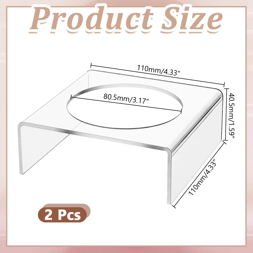 Porta palline sportive in acrilico, confezione da 2, dimensioni 11x11x4,05 cm, trasparente