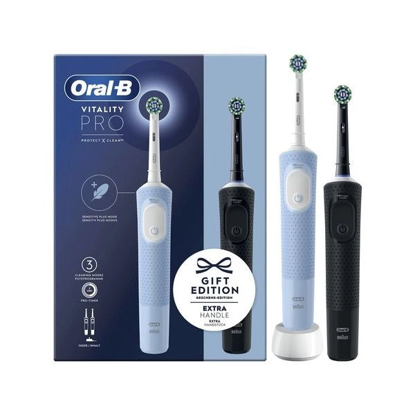 Oral-b vitality pro duo adulto spazzolino rotante-oscillante nero, blu, bianco - 4210201446514