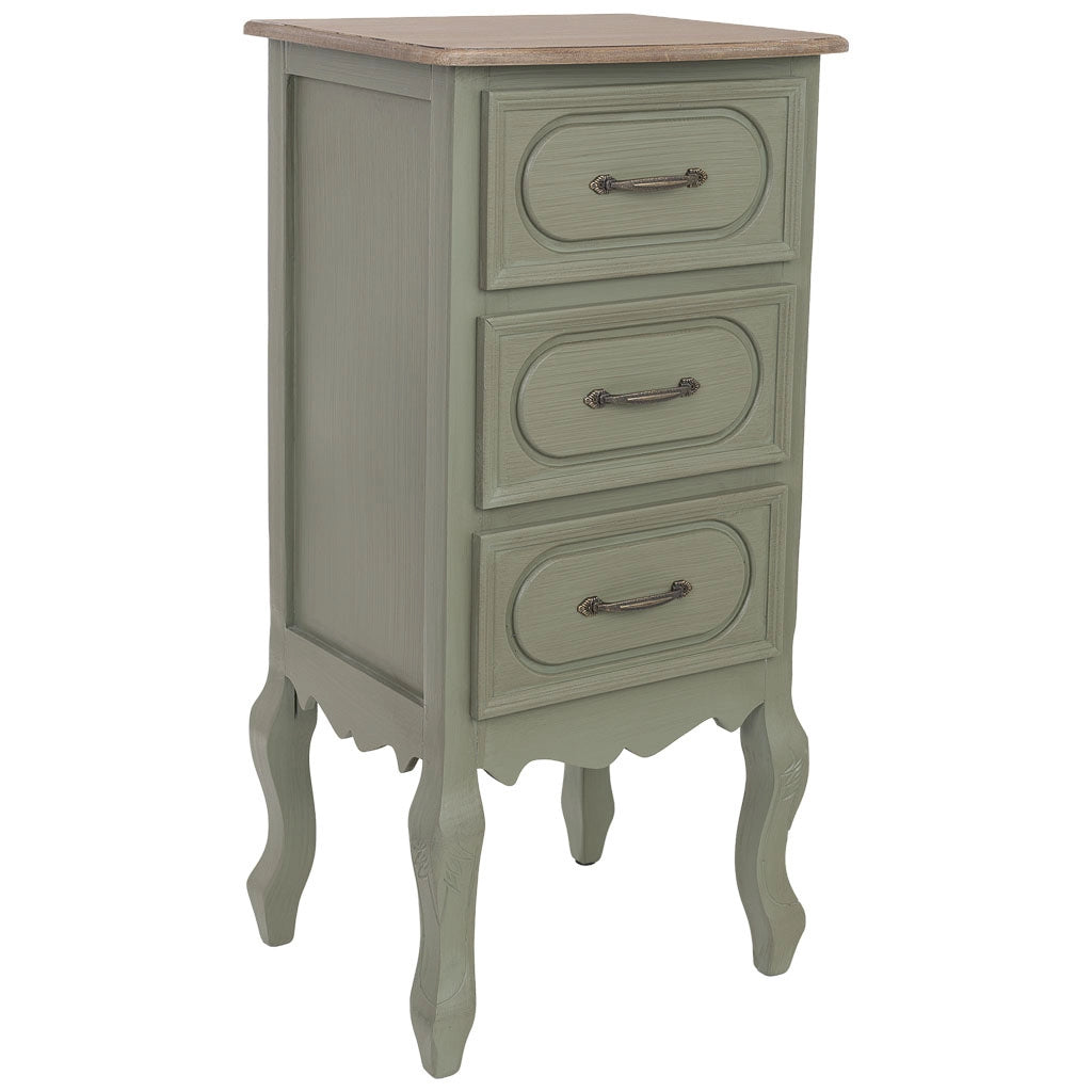 Comodino in legno verde 40x34,5x82h cm