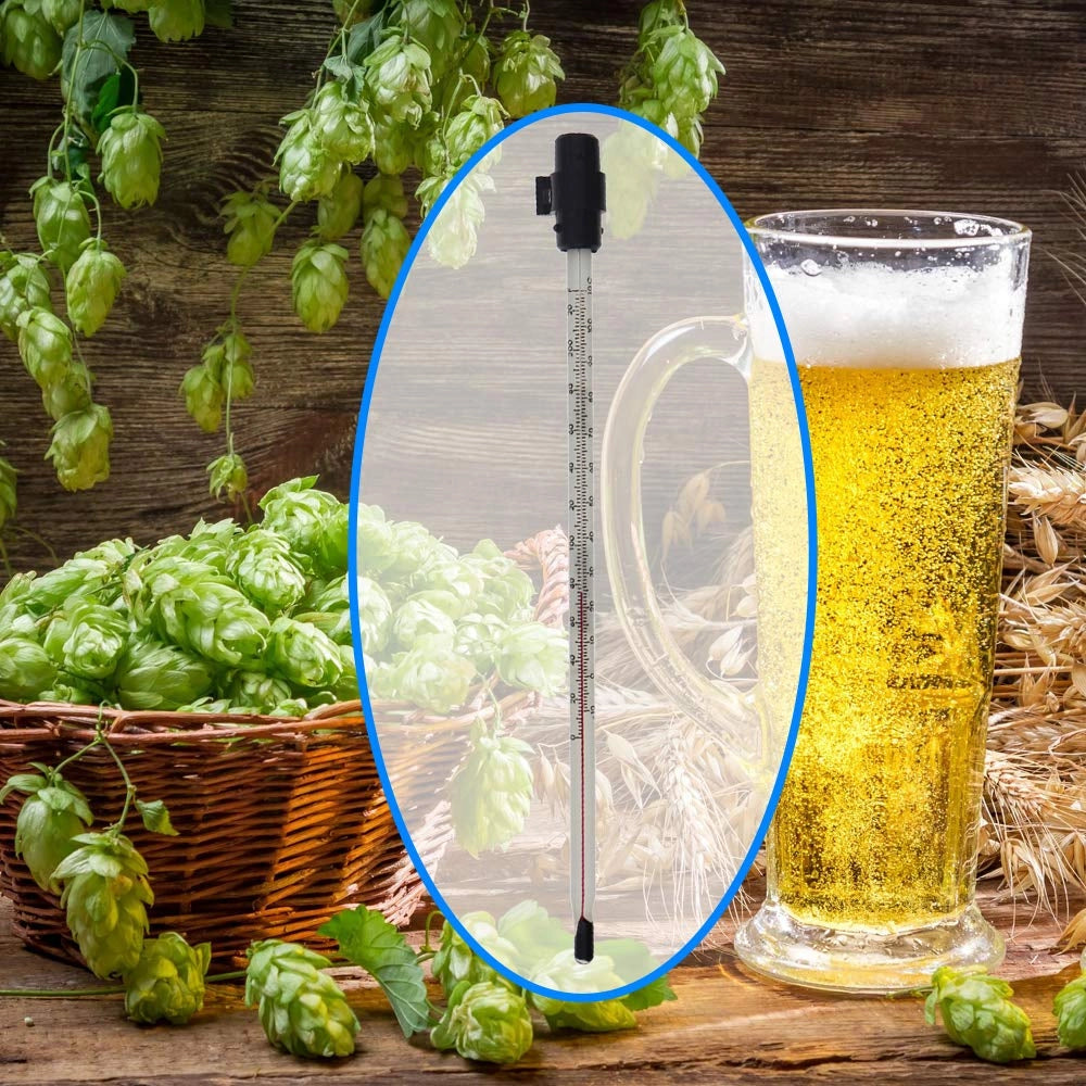 Termometro per birra, in vetro, da -5 a +105 °C, lunghezza 200 mm