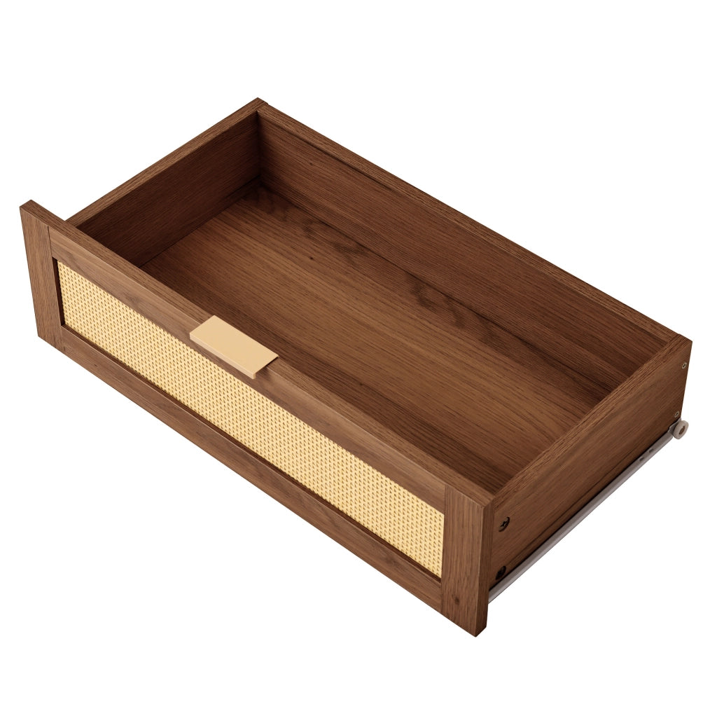 Mobile TV 175x36x51 cm in MDF noce con vano contenitore e nicchia aperta