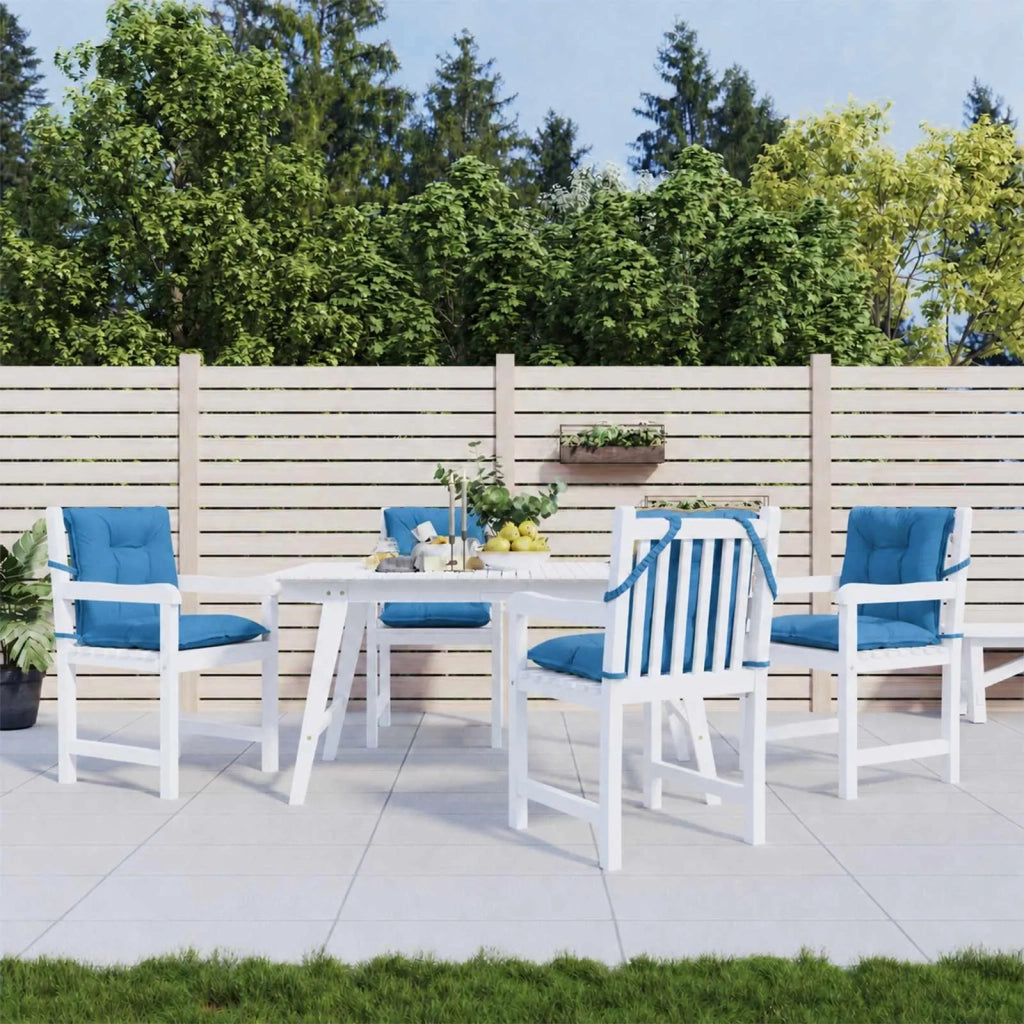 Cuscini Sedia Schiena Bassa 4 pz Blu Mélange 100x50x7 Tessuto 4002392