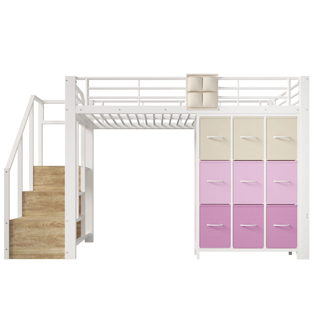 Letto a soppalco 140x200 cm con cassetti contenitori