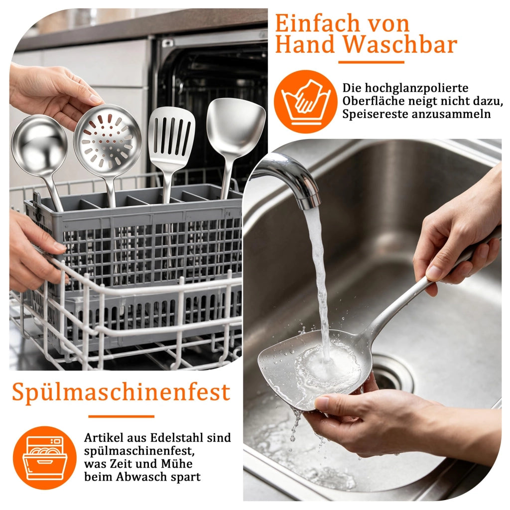 Set di utensili da cucina in acciaio inossidabile, composto da 4 pezzi