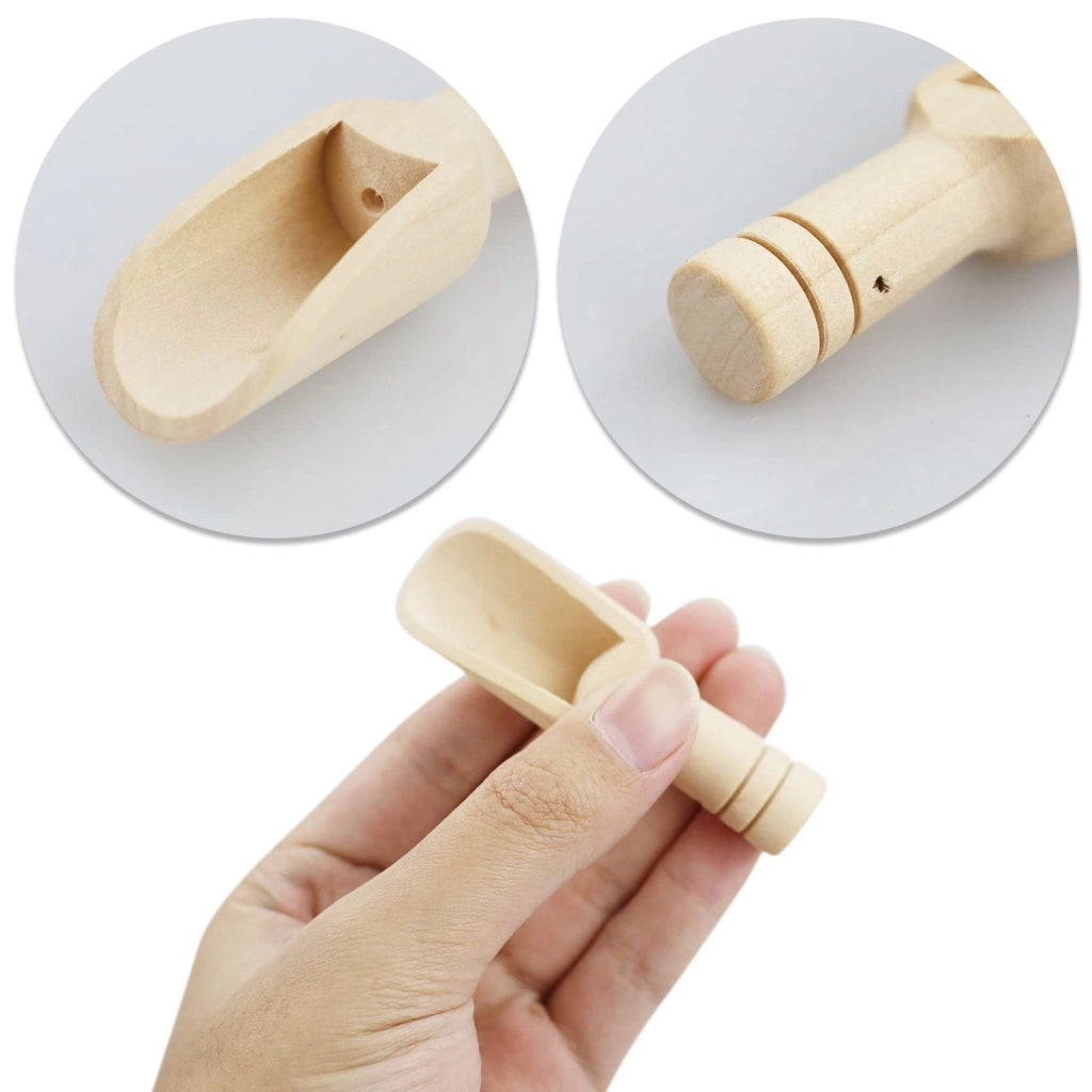 Set di 12 cucchiai di legno con fori, lunghezza 7,5 cm, ideali per spezie