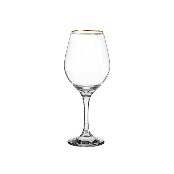 Set 6 calici Amber con bordo oro da 46 cl
