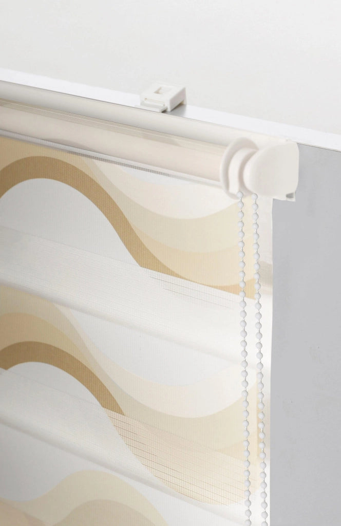 Tenda a rullo doppio Klemmfix Madrid, beige, stampata, 55x150 cm