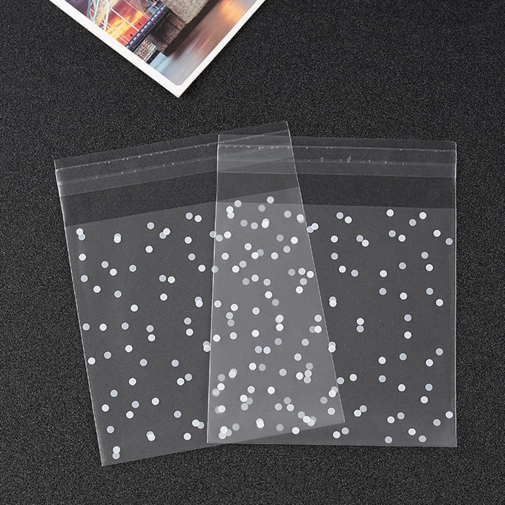 100 sacchetti trasparenti per biscotti, auto-sigillanti, 10x15 cm, opachi