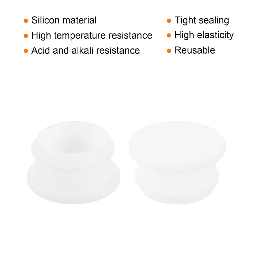 Chiusure a scatto in silicone, 6 pezzi, diametro 20 mm, colore bianco, per sigillatura