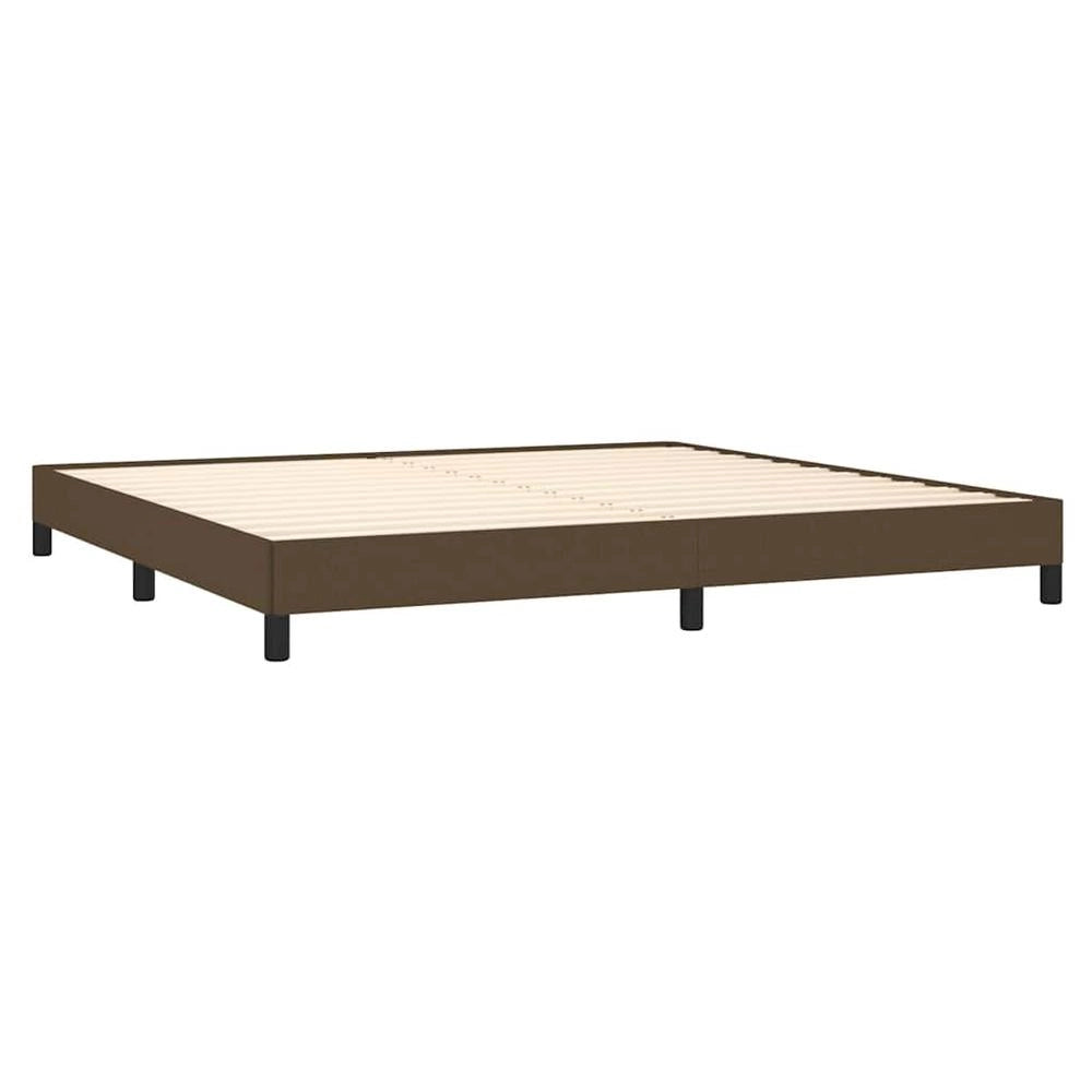 Giroletto senza Materasso Marrone Scuro 200x200 cm in Tessuto