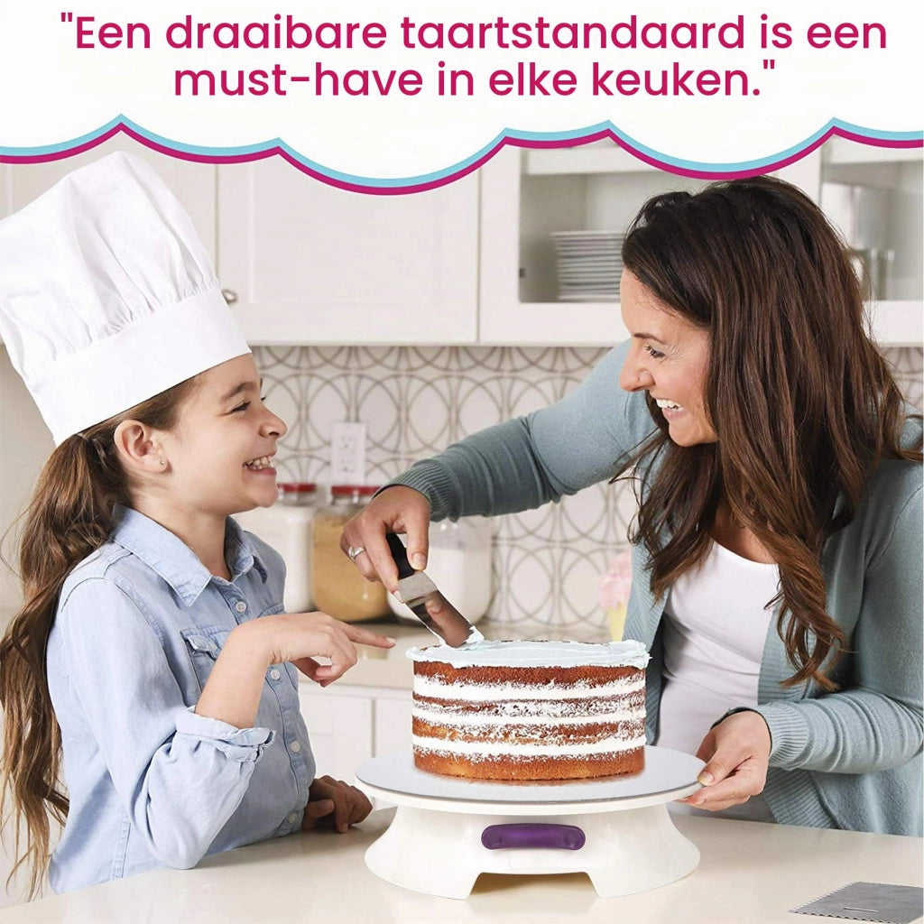 Piatto girevole per dolci da 30 cm con set di accessori per il fondente