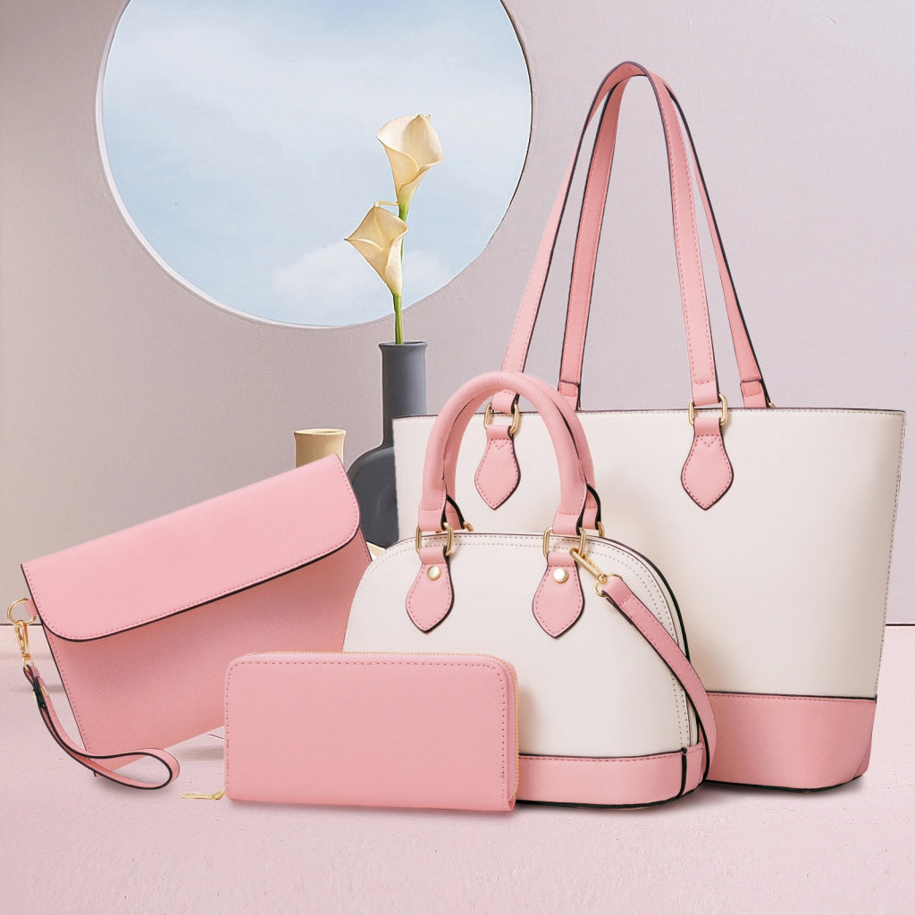 Set 4 borse da donna in PU con portafoglio, 40 x 29 x 14 cm