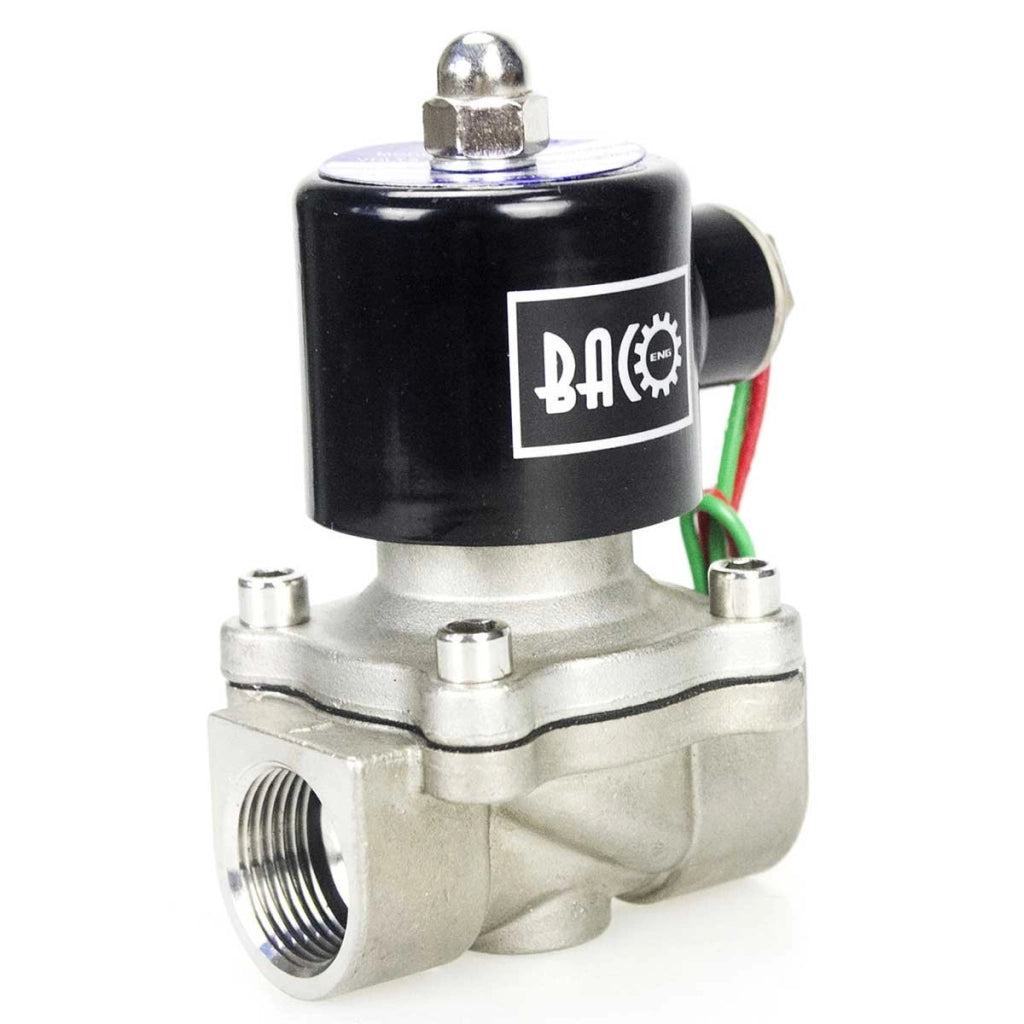 Elettrovalvola AC 230V, raccordo 3/4", acciaio inossidabile, normalmente chiusa, per acqua, aria, olio