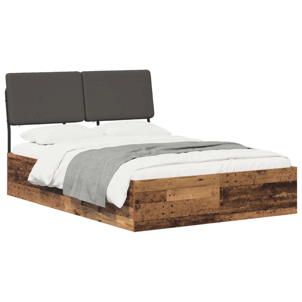 Letto matrimoniale con testiera Legno vecchio e grigio scuro 3439244
