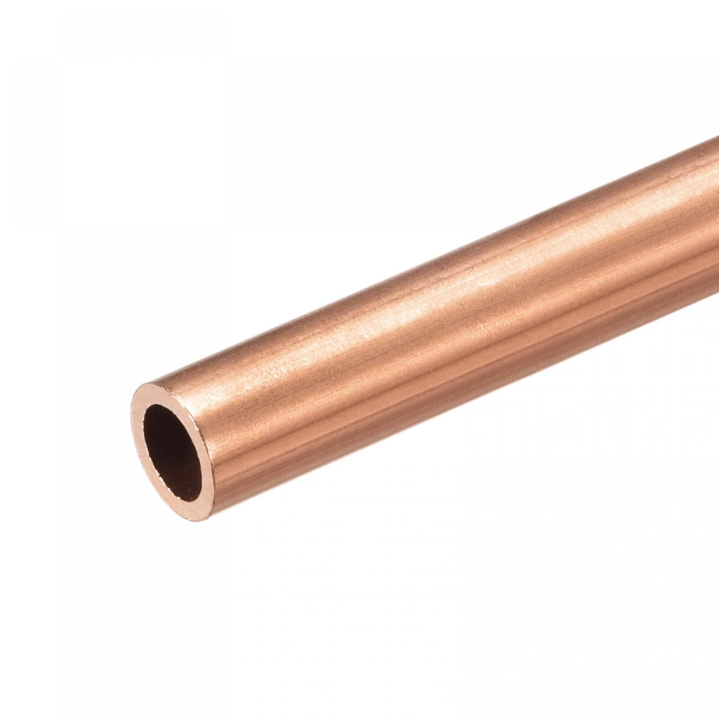 Tubo di rame, sezione circolare, diametro 10 mm, spessore 1,5 mm, lunghezza 200 mm