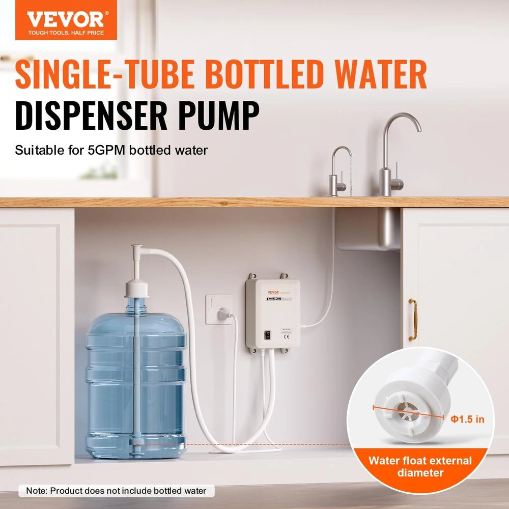 Pompa di Erogazione Acqua in Bottiglia 35W 3,78 L/min Sistema di Distribuzione 40 PSI per Bottiglioni 11-22L Facile da Installare per Casa e Cucina