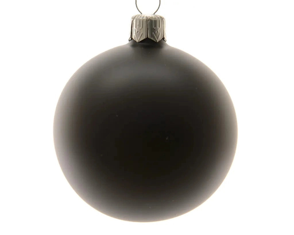 Box Da 6 Palline Di Natale Opaca Nero D. 8 Cm