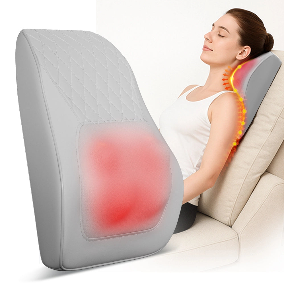 Cuscino massaggiante shiatsu 3D grigio per collo, spalle e schiena