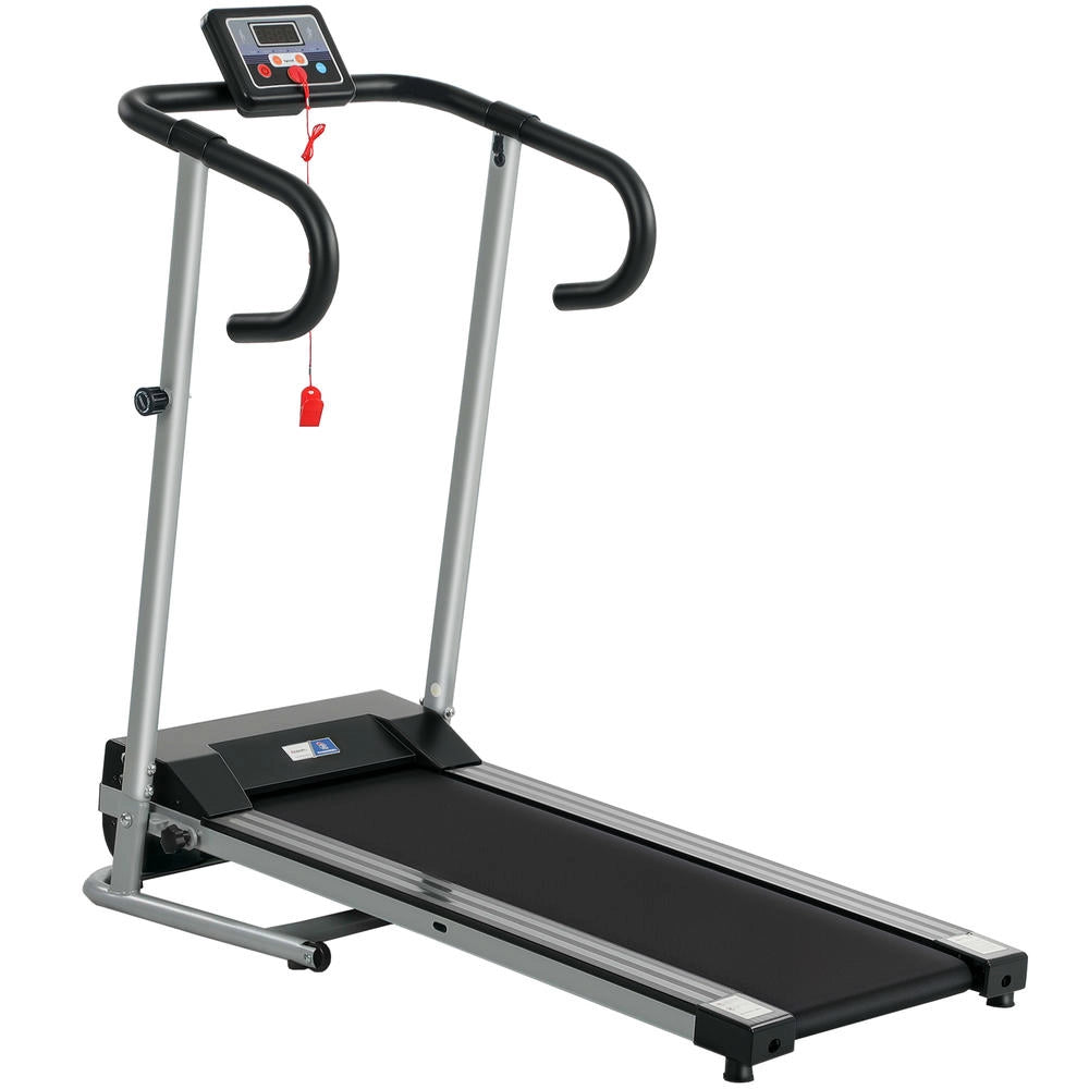 Tapis roulant elettrico pieghevole fitness per casa, velocita 1-10 km/h, potenza 500W, schermo LCD multifunzione, compatto e salvaspazio