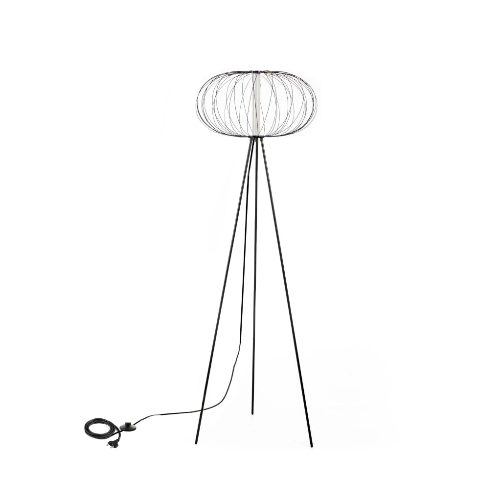Lampada led da terra MAGDA nero