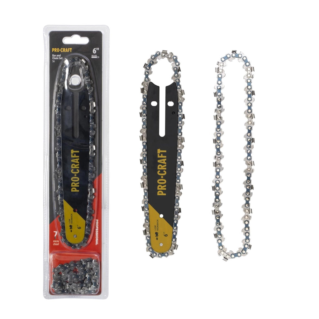 Kit catene e barra per motosega Procraft S6, barra da 6" (150 mm), passo 1/4", 2 catene