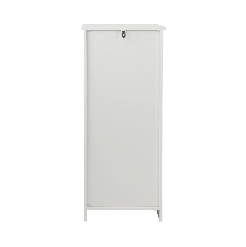 Mobile da bagno bianco con ante a lamelle, multistrato, design salvaspazio