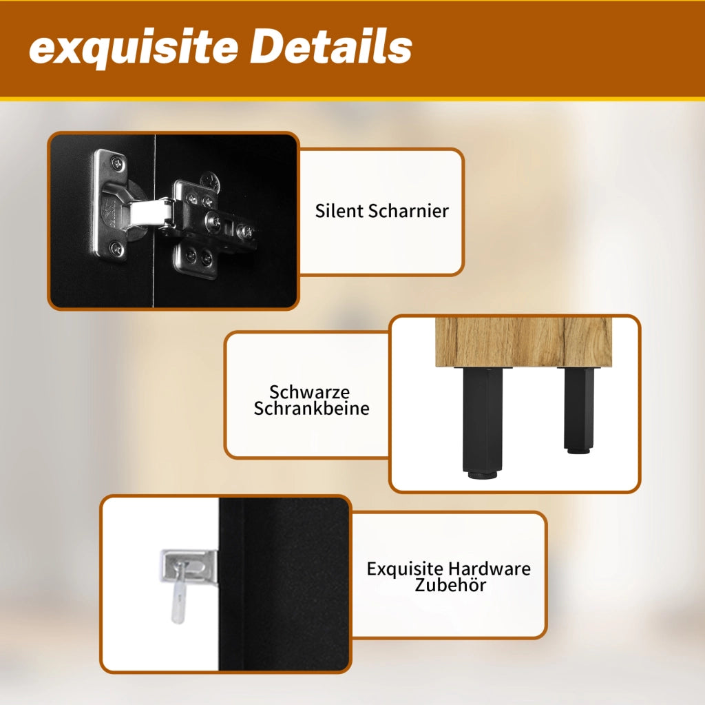 Scarpiera in MDF 80x38;5x95 cm con ripiani regolabili e ante soft-close; naturale e nero