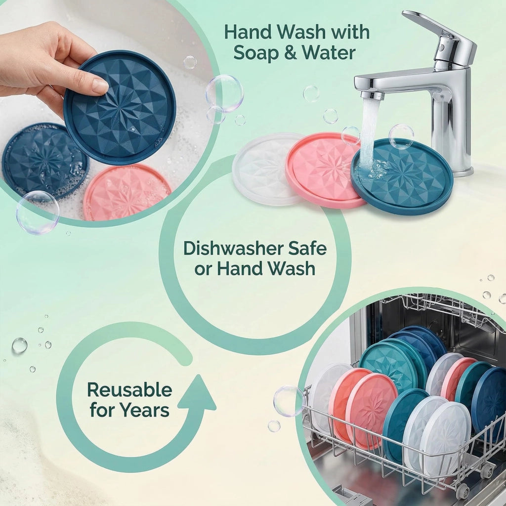 Set di 4 coperchi in silicone per yogurt, a prova di perdite e multifunzionali