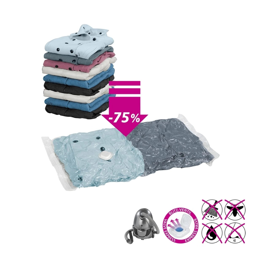 Set di sacchetti sottovuoto per viaggi, 6 pezzi, con pompa, trasparenti