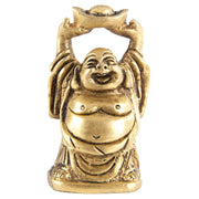 Buddha, statuetta "Buddha sorridente", 5 cm, ottone