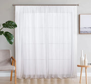 Tende a velo, set da 2, colore bianco, 140x145 cm, trasparenti