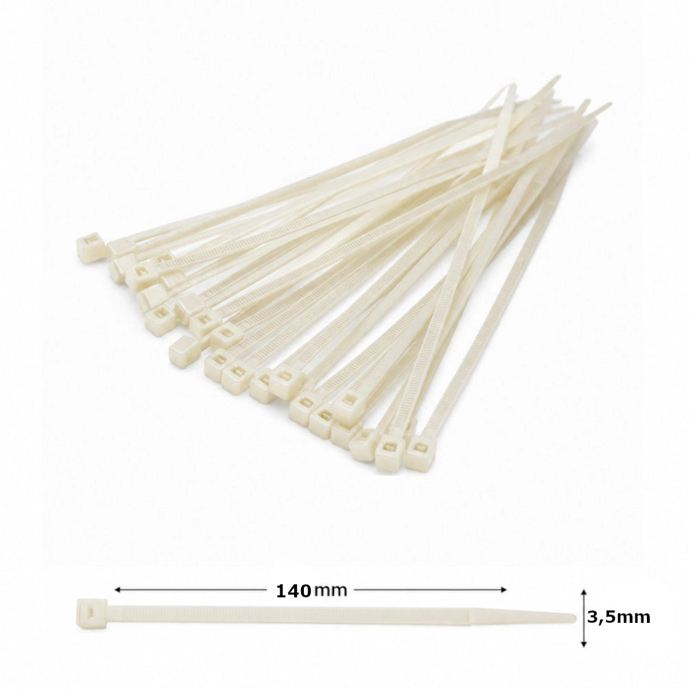 FASCETTE NEUTRE 140X3,5MM 100 PZ.