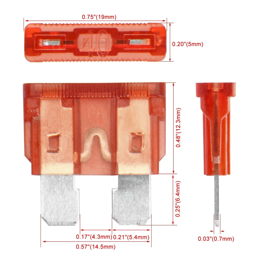 Fusibile per auto ATC-40, 40 A, color ambra, confezione da 50 pezzi