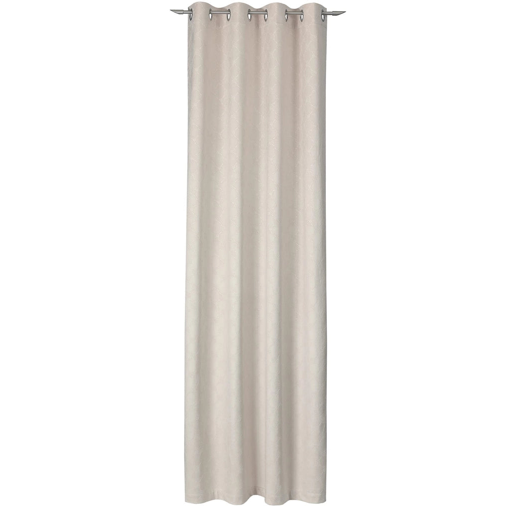 Tende con passanti, in microvelluto, color beige, 140x250 cm, oscuranti