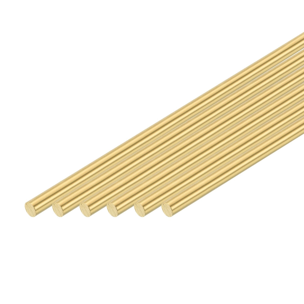 Barre di ottone, confezione da 12, diametro 2,5 mm, lunghezza 153 mm, qualità H62