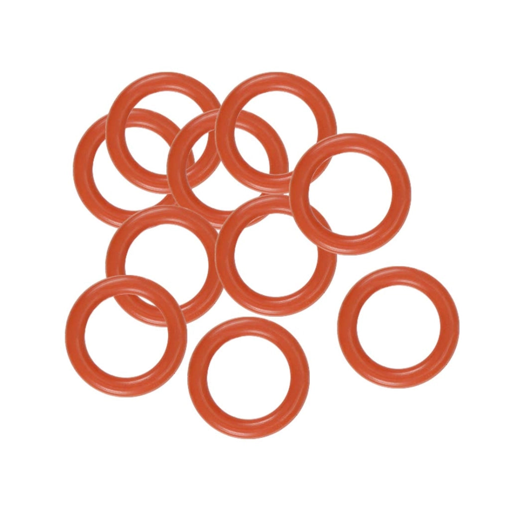 10 O-ring in silicone, 6x4x1 mm, colore rosso, materiale VMQ, guarnizione