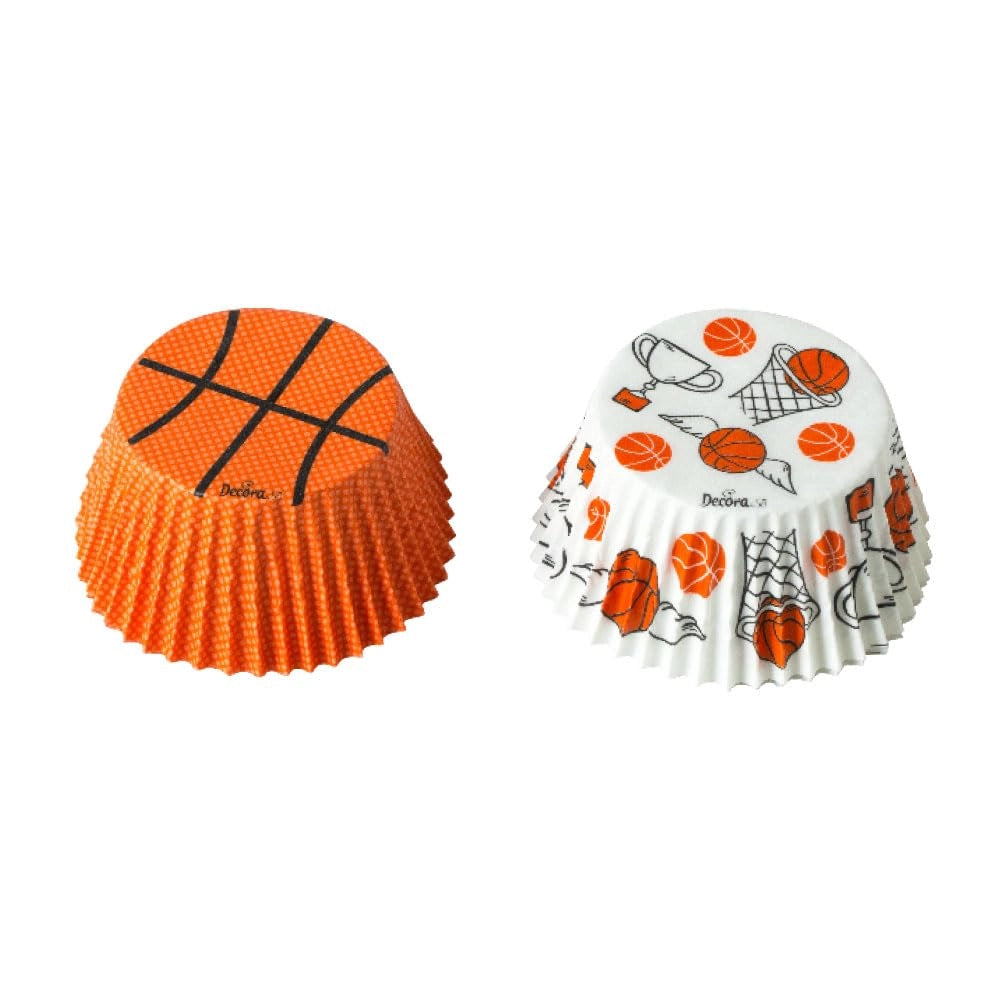 Stampi per muffin a forma di pallacanestro, confezione da 36 pezzi, dimensioni 50 x 32 mm, in carta, colore arancione