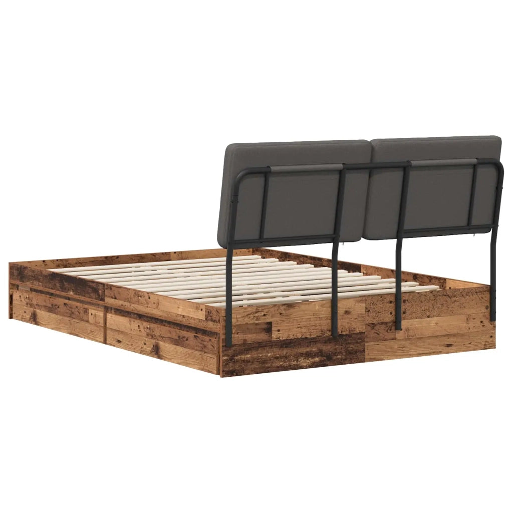 Letto matrimoniale con testiera Legno vecchio e grigio scuro 3439316